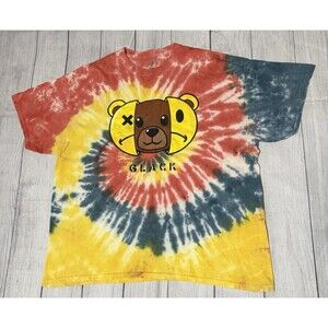 LVRN 6LACK Tye Dye T Shirt Bear Graphic Size XL Rapper Hip Hop Color Defects
